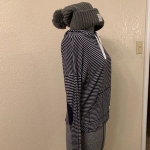 Striped Navy Blue Sweat Shirt